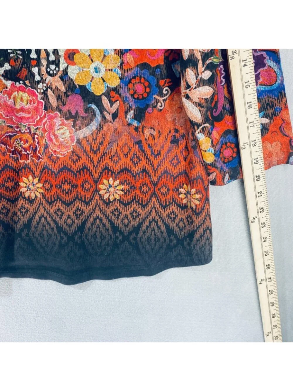 Energe World Wear Top Womens XL Multicolor 3/4 Sleeve Blouse Cat Halloween NWT_11